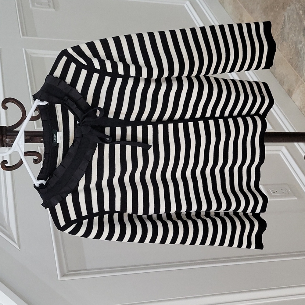 J Crew striped sweater jacket